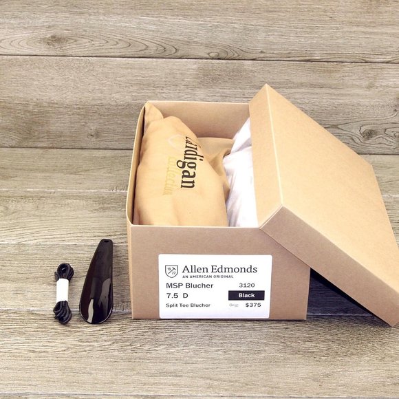 Allen Edmonds MSP BLUCHER 7.5 D Black * new Flannel Bags (add $15 Cedar Trees) main image 8